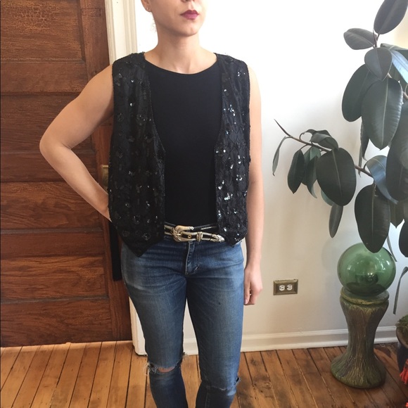Vintage beaded sequins vest - Picture 5 of 7
